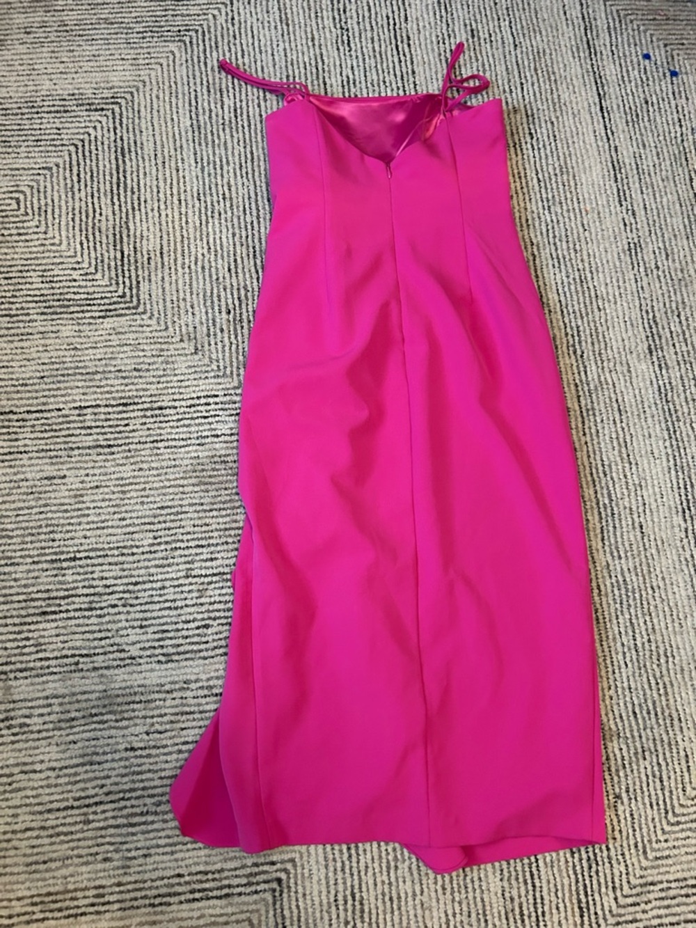 Bardot Hot Pink Ruffle-Trim Midi Dress Size 8 M - Picture 4 of 9